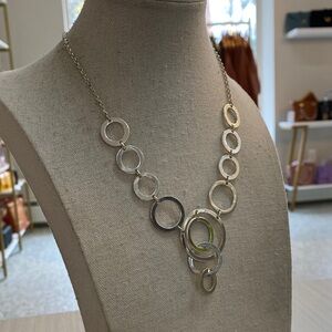 Avon Silver Tone Circle Necklace